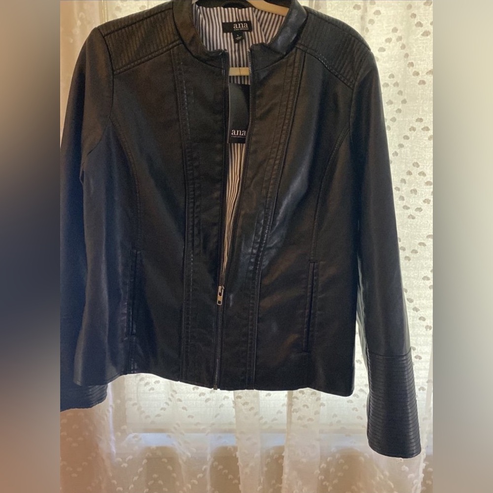 Faux leather zip up size Large